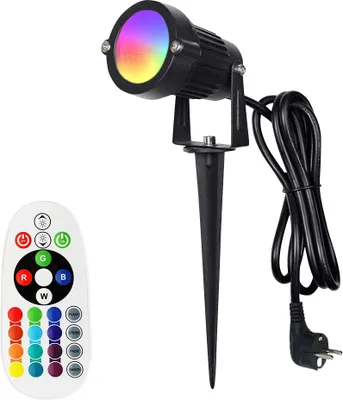 Produktbild von reflektor ogrodowy LED 6W RGB + ciepła biel z kolcem gruntowym oświetlenie ogrodowe 16-kolorowe wodoodporne oświetlenie ścieżek ogrodowych z pilotem zdalnego sterowania
