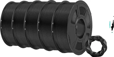 Obrázek produktu pro SUNLU PLA+ filament, průměr 1,75 mm, teplota tisku 205-215 ℃, 5black