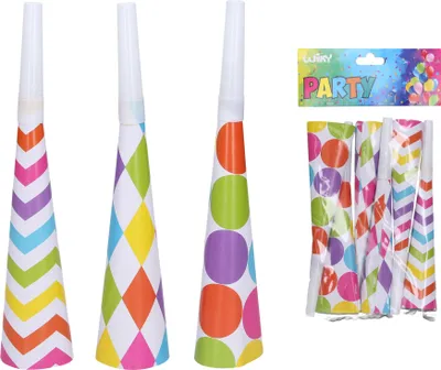 Zdjęcie produktu dla Trąbki imprezowe MIX 20 cm, 6 szt.