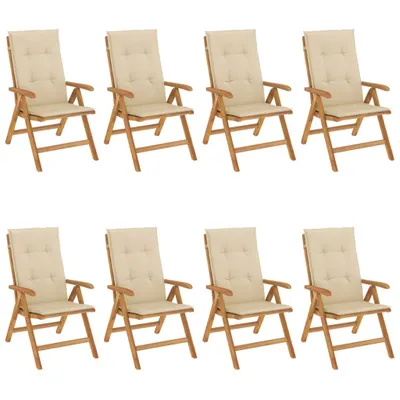 Produktbild von Gartenstühle mit Auflagen 8 Stk. Massivholz Teak