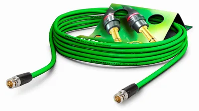 Productafbeelding van Video-patchkabel HD-SDI (HDTV) SC-Vector 0.8/3.7, 1 x 0,80 mm² | BNC / BNC, NEUTRIK® | 0,50 m | groen | zwart