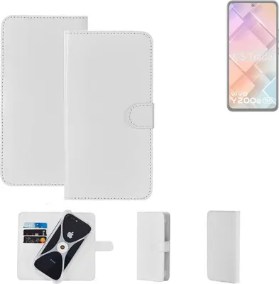 Produktbild von K-S-Trade Handy Hülle Schutz Hülle kompatibel mit Vivo Y200e 5G Cover Case Bookstyle Bumper weiß 1x