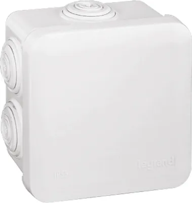 Image de Legrand FR Boîtier de raccordement IP55, membrane 80 x 80 x 45 mm, couvercle à encliqueter, 1 pièce.