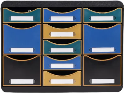 Produktbild von Exacompta Store Box Multi Schubladenbox +11 Schubladen Neo Deco sortiert 313505D