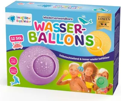 Produktbild von ImagiNew 24 Stück wiederverwendbare Wasserbomben | Der ultimative Sommerspass, einfache Anwendung ohne Zuknoten, selbstschliessend | Wasserspielzeug für Kinder und die ganze Familie