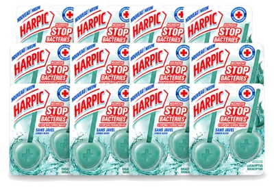 Produktbild von 12 x Harpic Toiletblock Eucalyptus - Ohne Bleiche - 40 g - Vorteilspackung - 12 Stücke