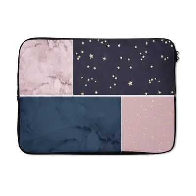 Produktbild von MuchoWow® Laptop Hülle 13 Zoll Marmor - Blau - Rosa Laptoptasche - Laptophülle - Sleeve - Rundumschutz