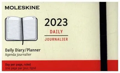 Produktbild von Moleskine 12 Monate Tageskalender 2023, Large/A5, 1 Tag = 1 Seite, Fester Einband, Schwarz