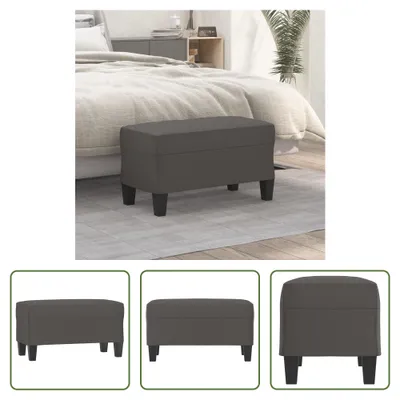 Immagine prodotto di The Living Store panca grigia 70x35x41 cm in Pelle finta