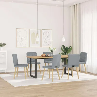 Produktbild von vidaXL Esszimmerstühle 6 Stk. Hellgrau Stoff