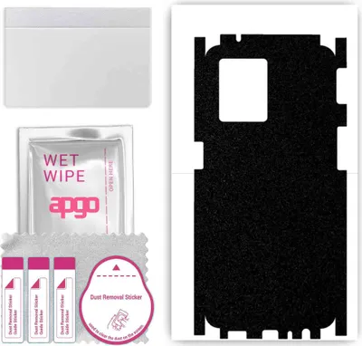 Produktbild von apgo Rückseite + Seiten Schutzfolie, Skin, kompatibel mit Oppo Reno8 4G, Hinten Displayschutzfolie aus Vinylfolie, kratzfest, einfache Montage - Mattschwarz
