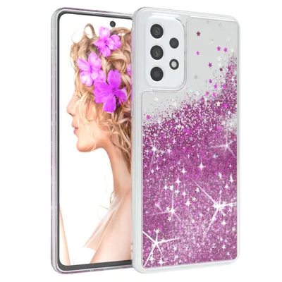 Produktbild von EAZY CASE - Glitzer Hülle kompatibel mit  Samsung Galaxy A73 5G Glitzer Schutzhülle, Soft Case, Backcover Transparent mit Motiv