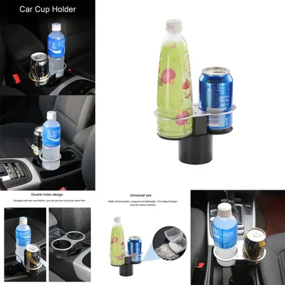 Obrázek produktu pro Držák nápojů do auta láhev duální stojan auto plastový držák