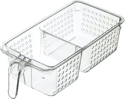 Produktbild von KitchenCraft - Kühlschrank- und Vorratsschrank-Organizer, klarer Kunststoff, mittlere Größe, 15,5 x 31 x 9 cm (6" x 12" x 3,5")
