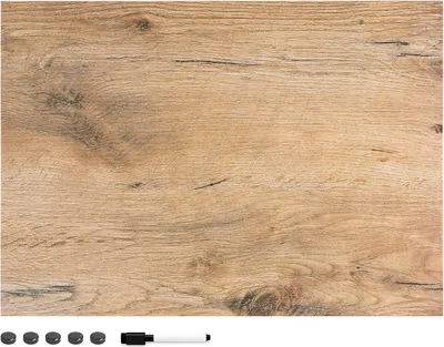 Produktbild von Magnetisches Board Holzoptik 70 x 50 cm - Magnetisches Memoboard mit Marker - Inklusive Magnete