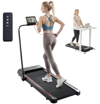 Produktbild von VEVOR Gehpad, Untertisch-Laufband für das Home Office, Arbeitslaufmaschine, 120 kg tragfähiges faltbares Laufband, 2,5 PS 2 in 1 tragbares Pad mit Griff, Fernbedienung und LED-Display