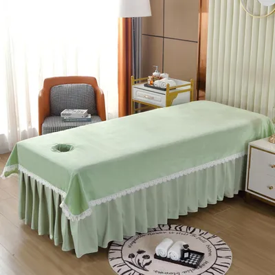 Productafbeelding van Fluwelen Massage Bed Cover 120x200cm Groen