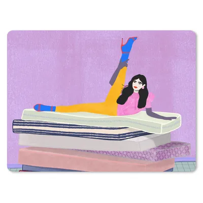 Produktbild von MuchoWow® Mauspad Mousepad Frau - Vintage - Pastell 23x19 cm - Mousepads - Maus Mat - Pad - Mausunterlage - Schreibtischunterlage - Mauspad