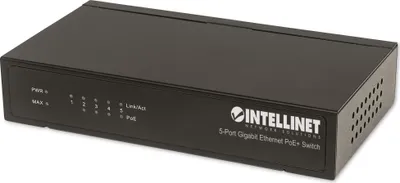 Produktbild von INTELLINET PoE+ Switch 5-Port Gigabit Ethernet 60W Desktop