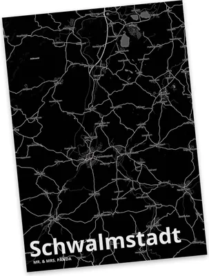 Produktbild von Mr. & Mrs. Panda Postkarte Schwalmstadt - Geschenk, Stadt Dorf Karte Landkarte Map Stadtplan, Ansichtskarte, Grußkarte, Motivkarte, Fotokarte, Postkarten