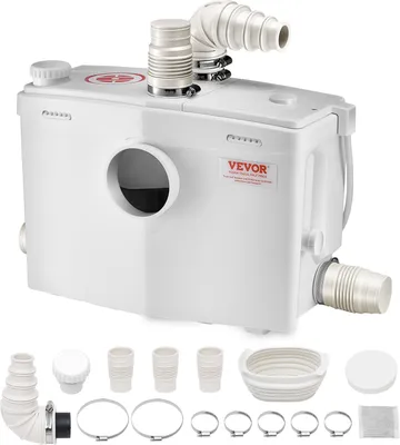 Image de VEVOR Pompe à eaux usées 1200W, débit 180 l/min, hauteur de refoulement 10 mètres, convient pour toilettes, caves, douches, lavabos, buanderies, baignoires