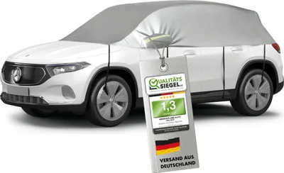 Produktbild von WALSER Abdeckplane Auto All Weather, Abdeckplane wasserdicht, 100% wetterfeste Autoabdeckplane, Autoabdeckung Outdoor, Autoabdeckplane wasserdicht, Autoplane Halbgarage Größe 7 SUV/VAN silber