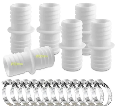 Produktbild von Schlauchverbinder Set 32mm mit 12 Schlauchschellen für Pool Garten Schwimmbad