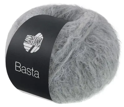 Produktbild von Lana Grossa Basta 0048 Wolle, grau, 50g, 100m Lauflänge, Nadelstärke 6,0
