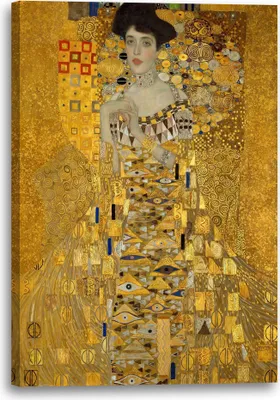 Produktbild von Leinwandbild (70x100cm): Gustav Klimt - Adele Bloch-Bauer I (1907), echter Holz-Keilrahmen inkl. Aufhänger, handgefertigt in Deutschland