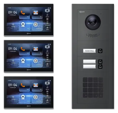 Produktbild von Goliath Premium IP GL-IPH320A.6 Video-Türsprechanlage, 3 Familien, 3× 10 Zoll Schwarz, Anthrazit, Aufputz