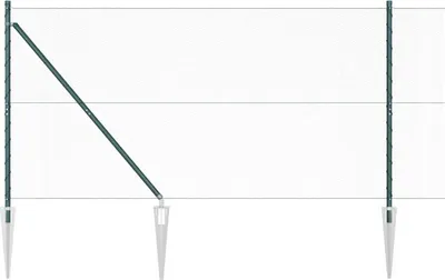 Produktbild von vidaXL Zaunpfosten-Set Grün für 5000x120 cm Gartenzaun Stahl-PVC UV- & Wetterbeständig