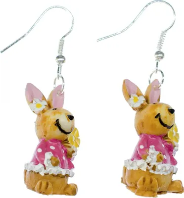 Produktbild von Hase Ohrringe Hasenohrringe Miniblings Ostern Häschen Kaninchen Osterhase ROSA