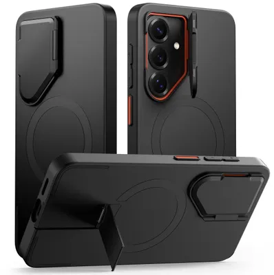 Produktbild von Handyhülle mit Kameraabdeckung für Galaxy S26, Tech-Protect Polyamid Aura mit MagSafe, Schwarz