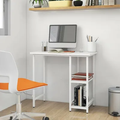 Produktbild von Computertisch in Weiß, 80 x 40 x 72 cm, aus MDF und Metall