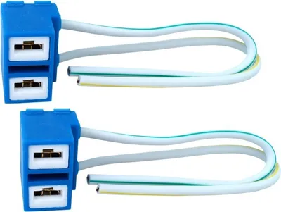 Zdjęcie produktu dla Oprawka żarówki H7 łamana, ceramiczna, kabel 15cm, 2 szt