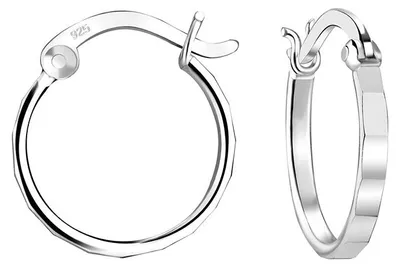 Produktbild von Kleine Creolen Silber 925 Ohrringe mit französischem Verschluss 14 mm