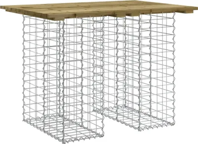 Immagine prodotto di Panchina da giardino in gabbione 100x70x72 cm in legno di pino impregnato