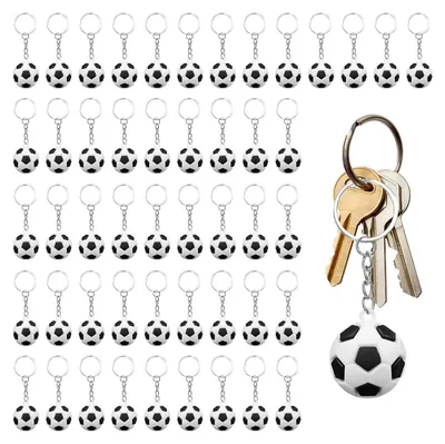 Immagine prodotto di Set di 50 portachiavi a forma di pallone da calcio, ideali per bambini e allenatori