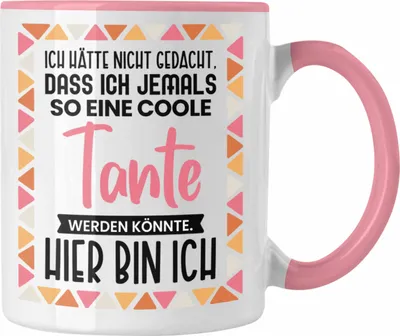 Produktbild von Trendation - Beste Tante Ever Tasse Geschenk Geburtstag Weihnachten Lustig Geschenkideen von Nichte Lieblingstante Hier Bin Ich (Rosa)