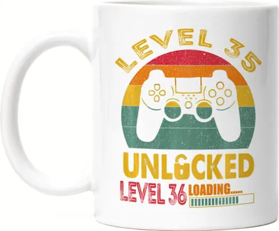 Produktbild von Level 35 Unlocked Level 36 Loading Tasse Weiß 35. Geburtstag Konsole Happy Birthday Controller Gamepad Spiel
