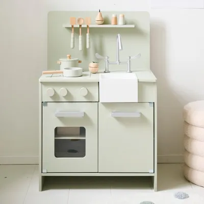 Produktbild von Petite Amélie Spielküche aus Holz H15 cm - Mintgrau