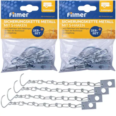 Zdjęcie produktu dla 4 sztuki, metalowa łańcuch zabezpieczający, długość 24 cm