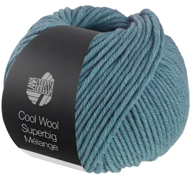 Produktbild von Lana Grossa COOL WOOL Superbig Mélange 50 g extravoluminöse Wolle 80 m Farbe 227 - Taubenblau meliert