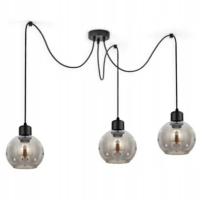 Produktbild von LUXOLAR Pendelleuchte 3 flammig Spider Schwarz, Led Deckenleuchte E27 60W - Hängelampe für Wohnzimmer, Küchen