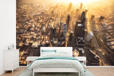 Produktbild von Fotobehang Luchtfoto von Los Angeles bei Sonnenuntergang - 600 cm x 400 cm Breite