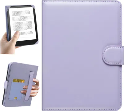 Imagen del producto de Funda protectora para lectores electrónicos de 6 pulgadas, con bolsillo integrado, compatible con Kindle, Kobo y Tolino