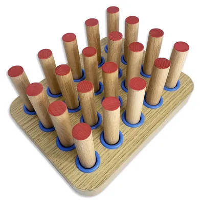 Produktbild von Holz Steckbrett für Ergotherapie, Trainingsbrett mit 20 Stiften zur Fingerrehabilitation