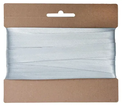 20m Schrägband Satin 20mm silbergrau