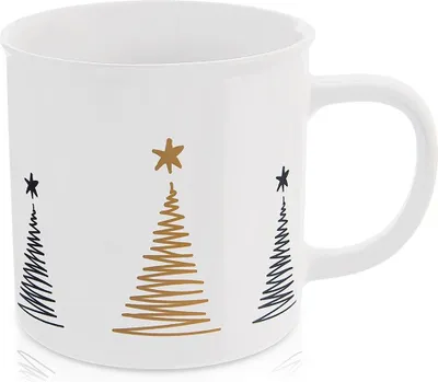 Immagine prodotto di Tazza natalizia per caffè, tè, tisane, bevande calde e fredde, grande, con motivo dell'albero di Natale
