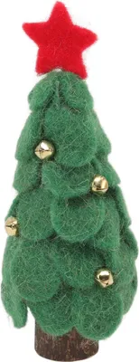 Image de Wool Felt Christmas Tree Wood Small Christmas Tree Decorations for Home Display Window Green